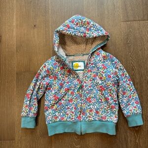 Mini Boden girl floral hoodie 6/7